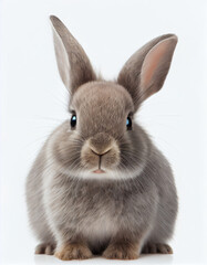 Obraz premium Adorable Baby Bunny on White Background. Generative ai