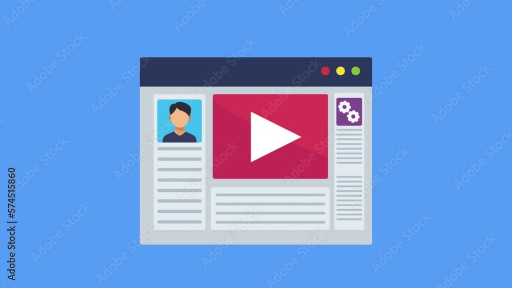 Poster webpage template with media player animation