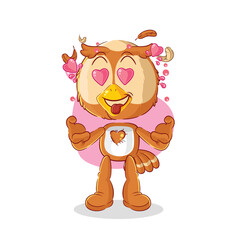 owl fallin love vector. cartoon character