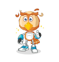 owl robot character. cartoon mascot vector