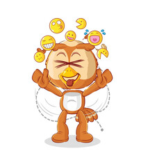 owl laugh and mock character. cartoon mascot vector