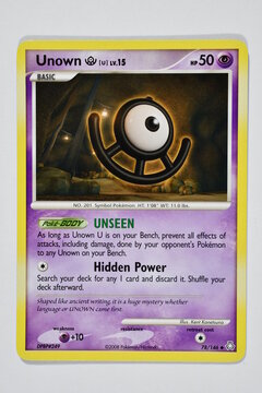 Pokemon trading card, Unown.