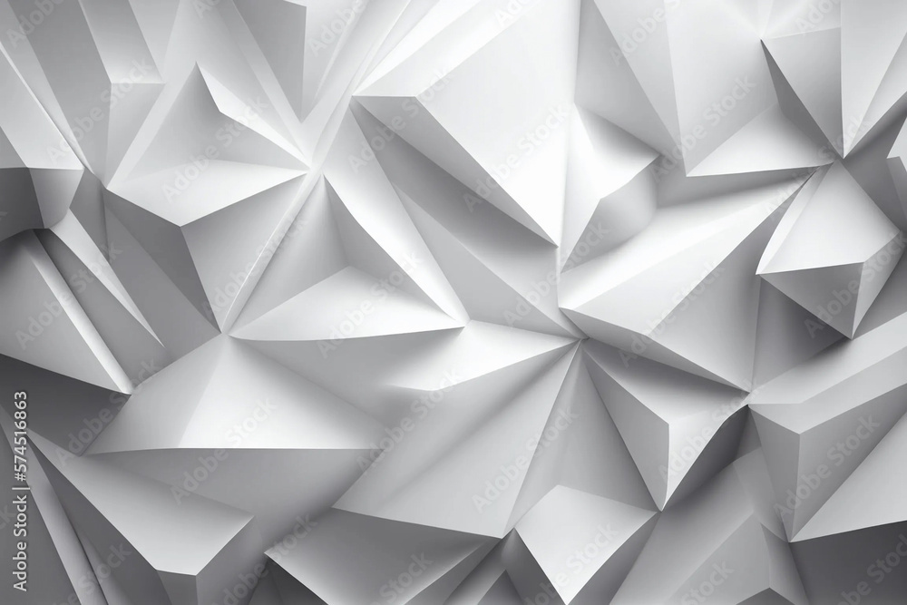 Poster abstract geometric shapes in white and gray gradient background - modern and minimalist, generative 