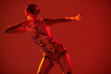 Obraz premium cyber worlf of future