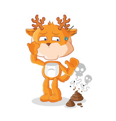 deer with stinky waste illustration. character vector