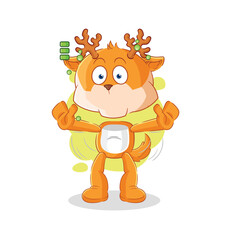 Obraz na płótnie Canvas deer full battery character. cartoon mascot vector