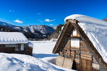 岐阜県白川郷の冬の風景