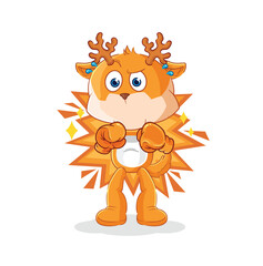deer boxer character. cartoon mascot vector