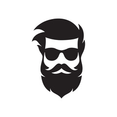 Gentleman face logo images illustration