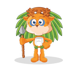 Obraz na płótnie Canvas deer tribal man mascot. cartoon vector