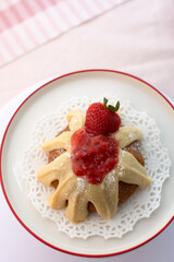 Homemade strawberry cake with jam