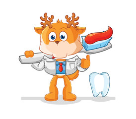 deer dentist illustration. character vector
