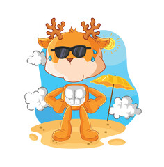 deer sunbathing in summer. character vector