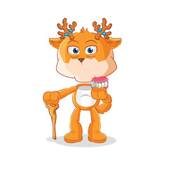 deer white haired old man. character vector