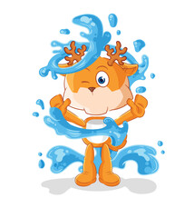 deer fresh with water mascot. cartoon vector