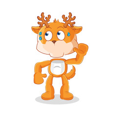 deer eavesdropping vector. cartoon character