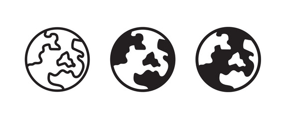World planet icon, Globe icon. Planet earth icons button, vector, sign, symbol, logo, illustration, editable stroke, flat design style isolated on white linear pictogram