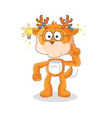 deer got an idea cartoon. mascot vector
