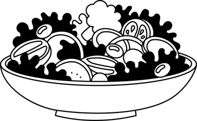 Picnics Food Vegetable Salad icon hand drawn design elements for decoration.