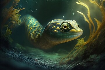 Serpentine Glide: Observing an Eel Slither through the Ocean Depths