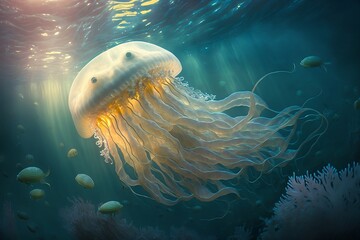 Graceful Drift: Observing a Jellyfish's Tentacles in Motion