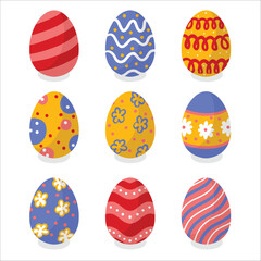 easter eggs set vector illustration
