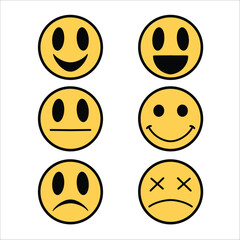 Fototapeta premium set of emoticon vector illustration