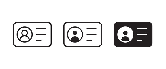 Id card icon. Identification card icon, vector, symbol, logo, illustration, line,editable stroke, flat,design, style, isolated,on white