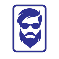 Gentleman face logo images illustration