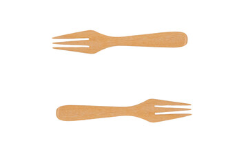 Wood fork on white background.

