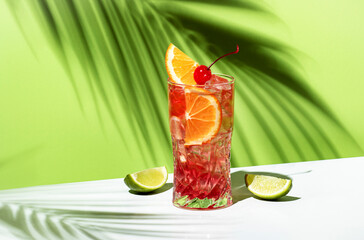 Sex on the beach - popular alcoholic cocktail drink with vodka, peach liqueur, orange and cranberry...