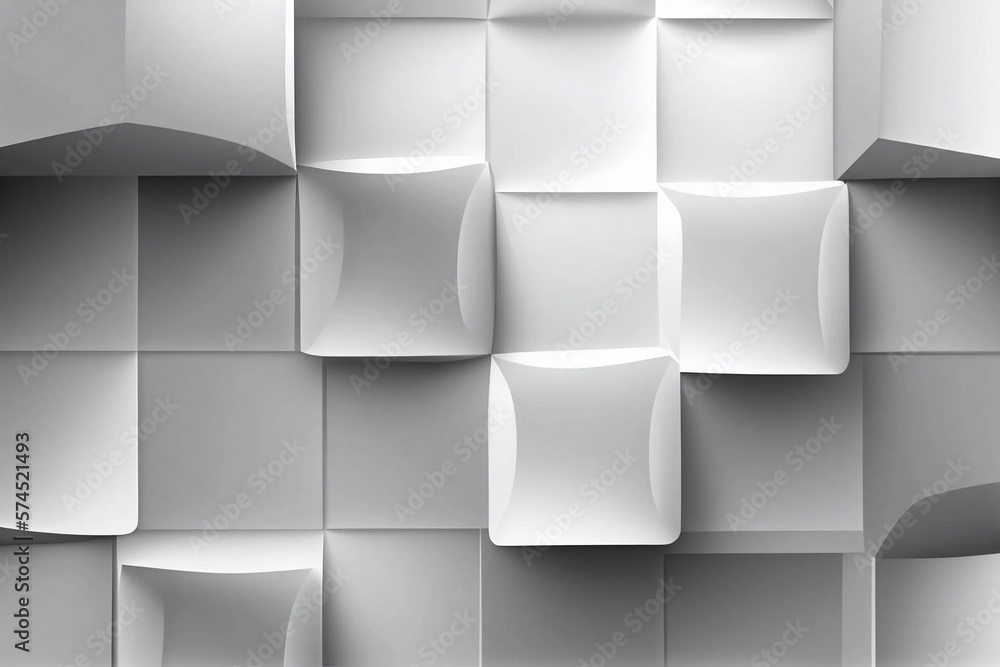 Poster minimalist white and grey abstract background with geometric square pattern and texture, generative 