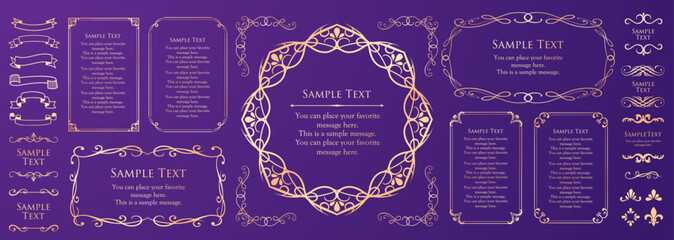 エレガントなフレーム。デザインテンプレート。ゴージャスな額のセット。