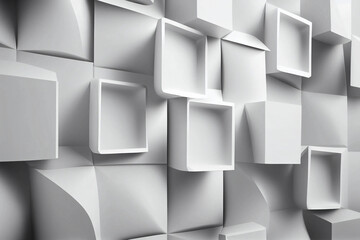 Abstract Elegant white and grey Background. Abstract white Pattern. Squares Texture, generative ai