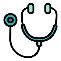 Stethoscope color line icon