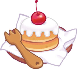 pancake with cherry topping