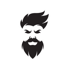 Gentleman face logo images illustration