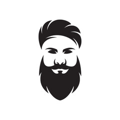Gentleman face logo images illustration