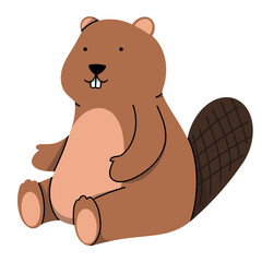 Beaver cute illustration
