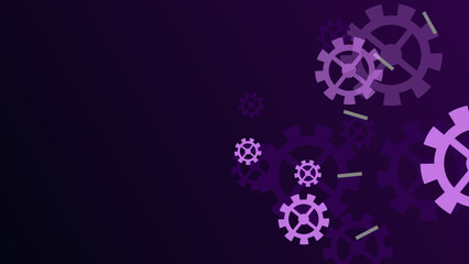 Abstract dark purple clockwork background.