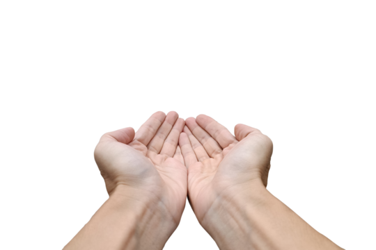 hold out one's hand. presenting with hand