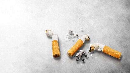 No Smoking concept. Brocken cigarette