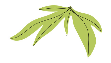 Watercolor spring floral leaf branch