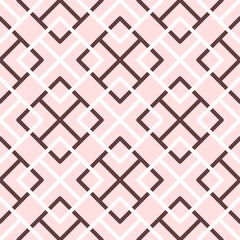 Cross box brown and white seamless pattern