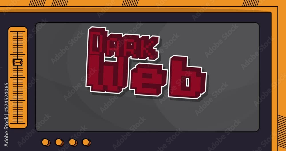 Poster Cartoon Computer With the word Dark Web. Video message of a screen displaying an installation window.