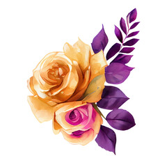Fototapeta na wymiar Illustration of watercolor roses. generative AI