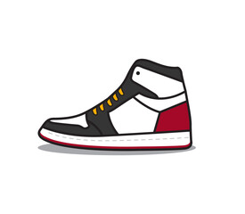 Flat Design Illustration of Side View Sneaker 4