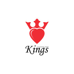 King of Love Logo Design Vector Template