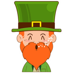 elf leprechaun whistling face cartoon cute for saint patrick's day