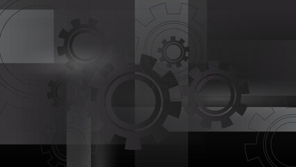 Vector illustration gear, wheel and circuit board, Hi-tech digital technology and engineering, Modern digital telecoms technology concept.